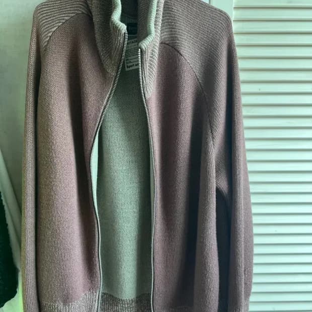 헤리티지플로스 집업니트 가디건 L