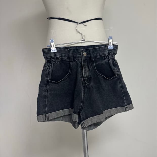 JEANS 여성 데님 숏팬츠 블랙 S