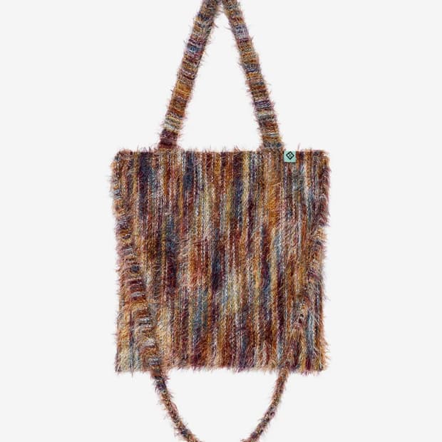 헤레틱 KNIT STRIPE TOTE BAG / orange