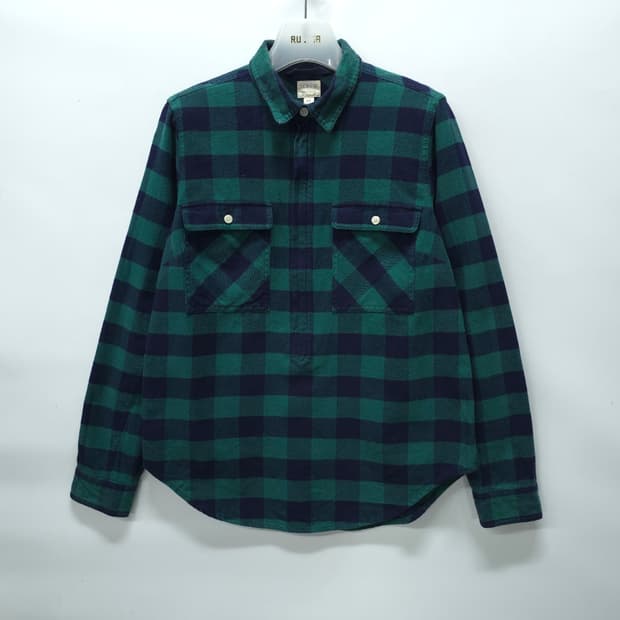 J.CREW 그린체크 하프지퍼 셔츠 ( 여성55 )