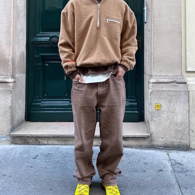 Rier 버진울 플리스 하프집업 S