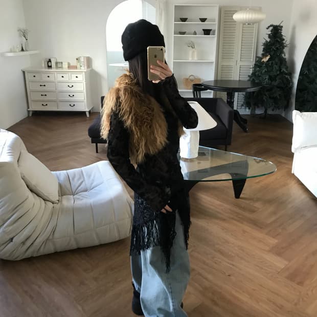  vintage brown fur vest