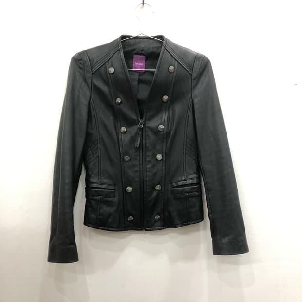 napoleon double button lamb skin jacket