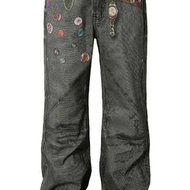 Yadcrew logo 3d 프린팅 데님팬츠