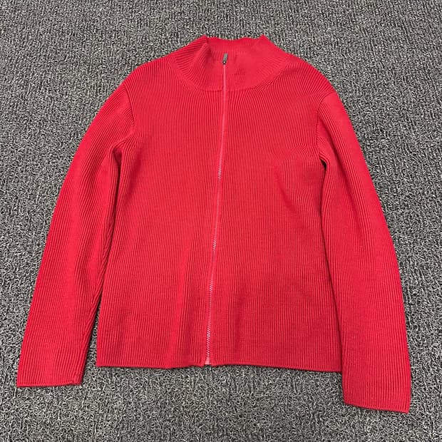 INTERMEZOO 인터메조 골지 니트 집업 레드 100(L)