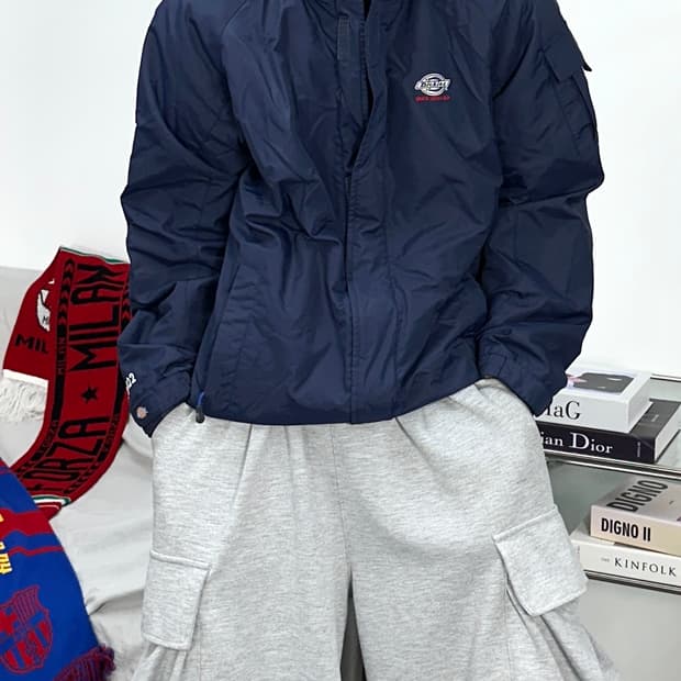 디키즈 스몰로고 네이비 바람막이 M