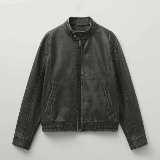 헬레네 파리스 워시드 레더 블루종 점퍼 [빈티지 그레이]