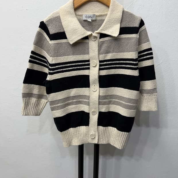 정품) COS 코스 스트라이프 니트 가디건 XS