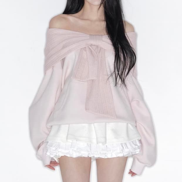 더티스 리본 후드 후디 핑크 Thetis