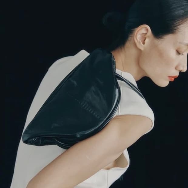 르베이지 레더 미니 토트백