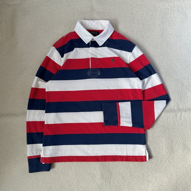 폴로 랄프 로렌 스트라이프 럭비 카라티
