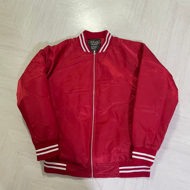 페플 무지 새틴 야구점퍼