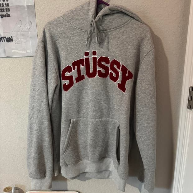 스투시 셰닐 아치 아플리케 후디