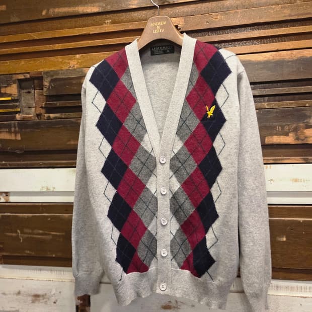 라일앤스콧 아가일패턴 가디건