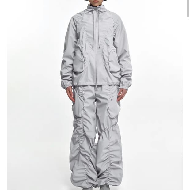 정가 21) SMOCKING CONVEX PANTS 라이트그레이 셔링팬츠