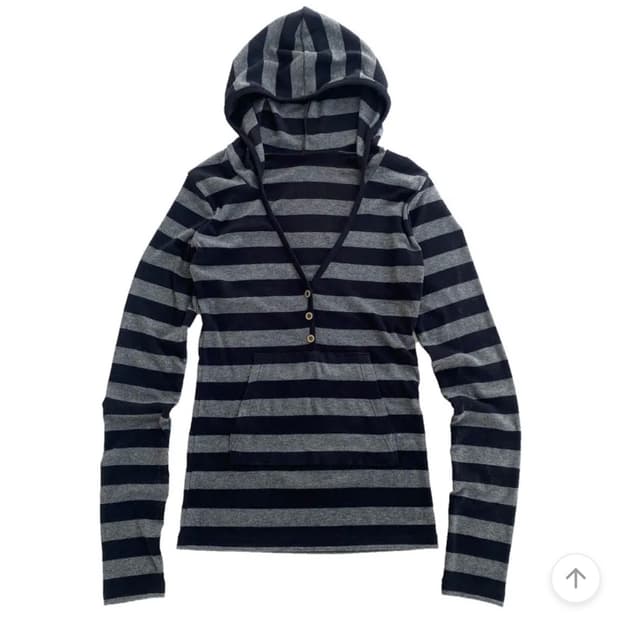 나의나인 블랙 스트라이프 후드롱슬리브