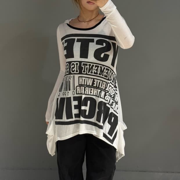 unbalance cutting lettering hood sleeve