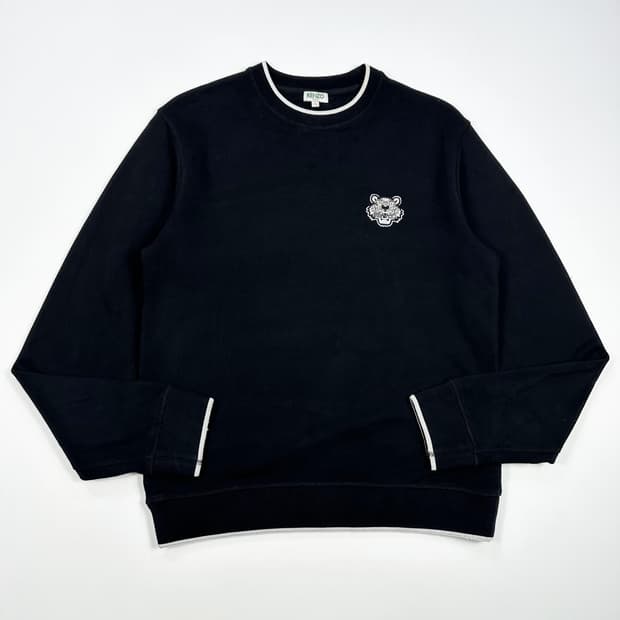 KENZO 겐조 타이거 자수 베이직 맨투맨 블랙 S