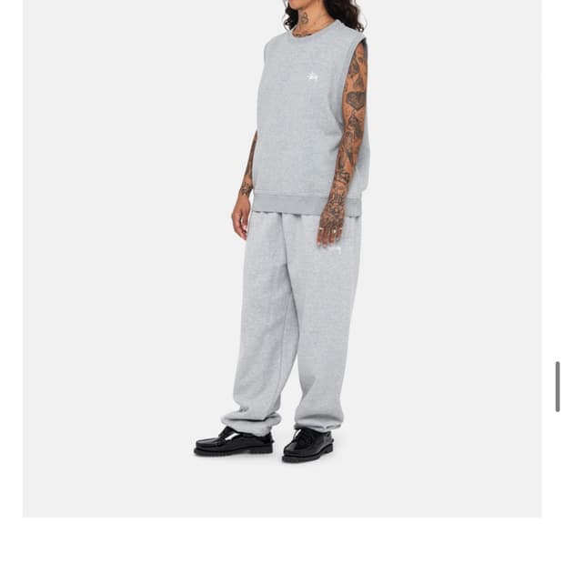 스투시 스탁 플리스 베스트 조끼 남녀공용 그레이 S 118524