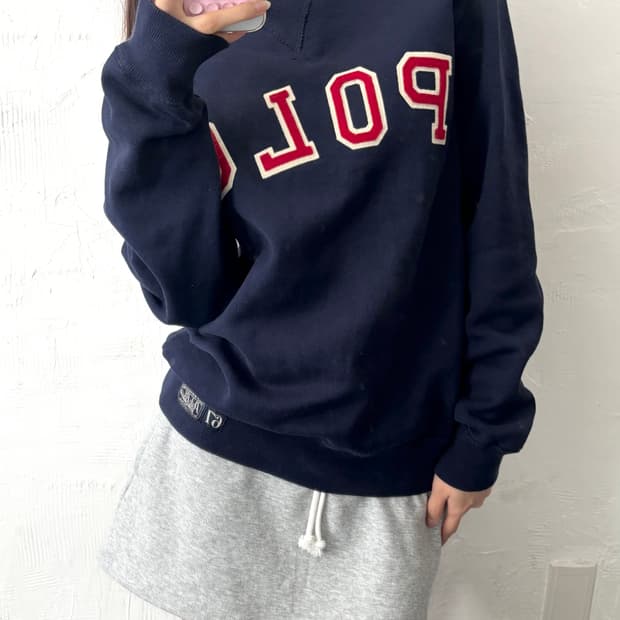 Polo 폴로 랄프로렌 QR신형 네이비컬러 POLO 아치로고 맨투맨