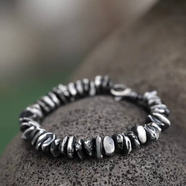 Oceanora S999 순은 남성 브로큰 실버 팔찌