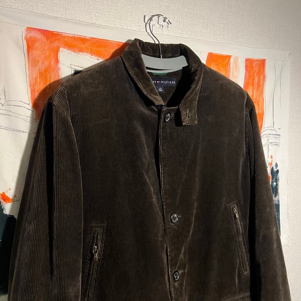 타미힐피거 코듀로이 코트
