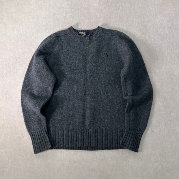 95 폴로 랄프로렌 90s 램스울 차콜 니트