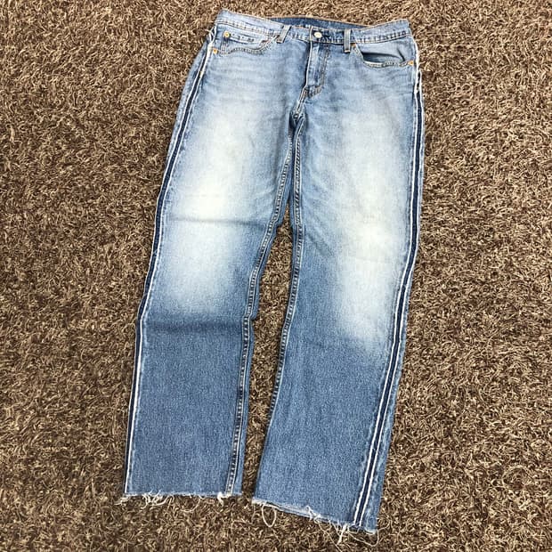 리바이스 511 사이드 나염 컷오프 워싱 데님 팬츠