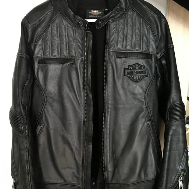 할리 데이비슨 가죽자켓+ 후드