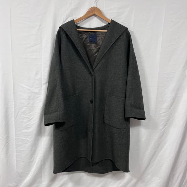 더캐시미어 양모 + 캐시미어 핸드메이드 후드 코트