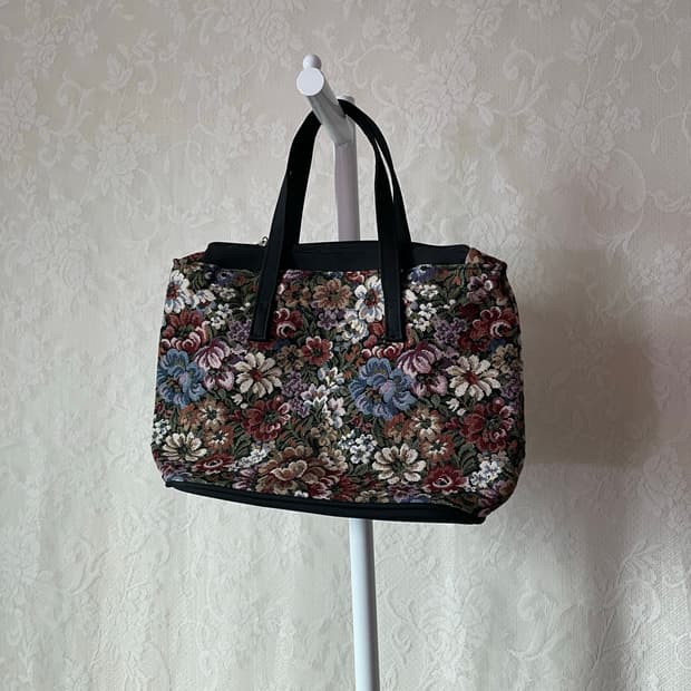 빈티지 자카드 플로럴 백