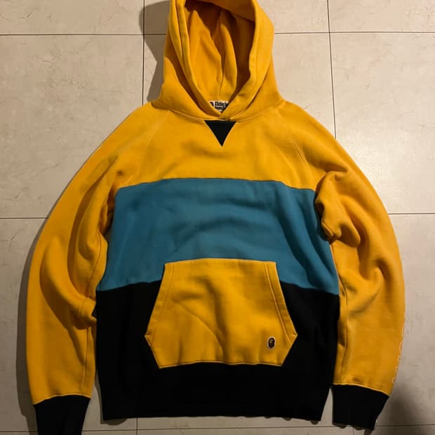 베이프 블록 컬러 후드 XL