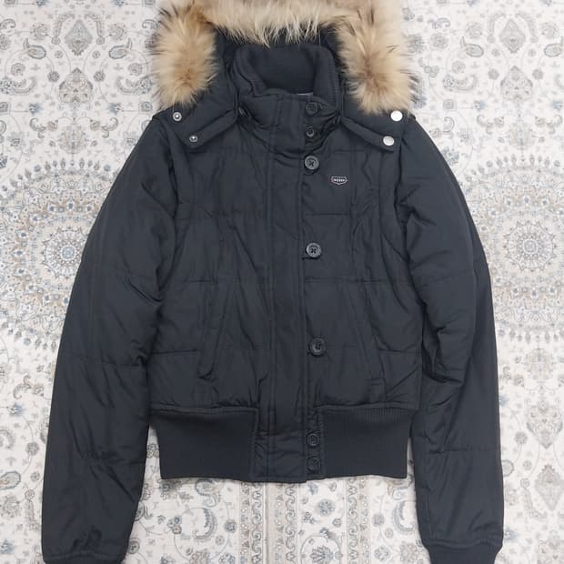 타미힐피거 퍼 후드 숏 패딩 (후드분리) (조끼분리)