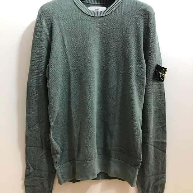 [S] 스톤아일랜드 와펜 패치 니트 에메랄드