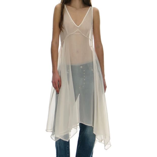 파르티멘토우먼 시어 언발란스 레이어드 드레스 에크루