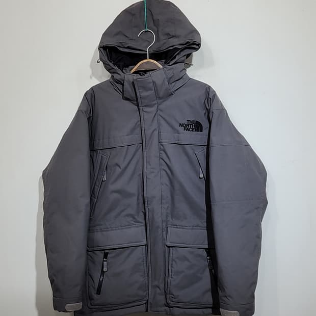 (105) 노스페이스 거위털 패딩점퍼 그레이 구스다운 자켓 후드 