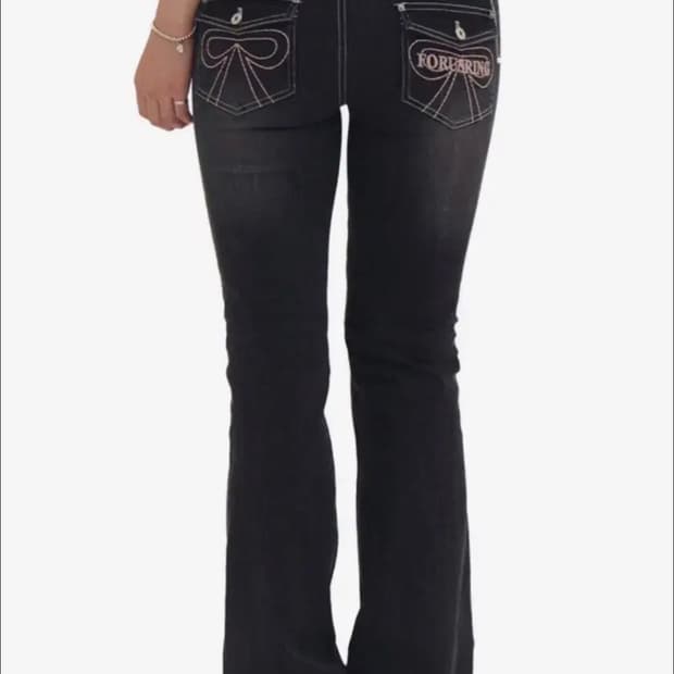 포어링 리본 스티치 부츠컷 팬츠 다크그레이🐈‍⬛🖤