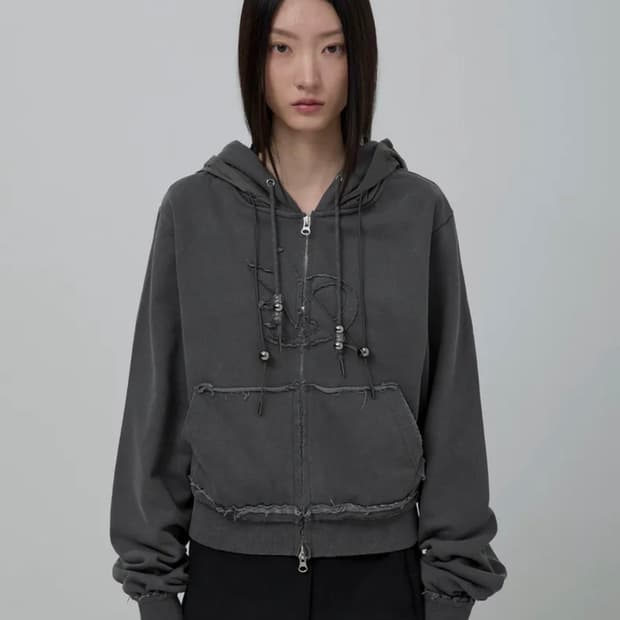 플레어업 레이어드 집 후드 차콜