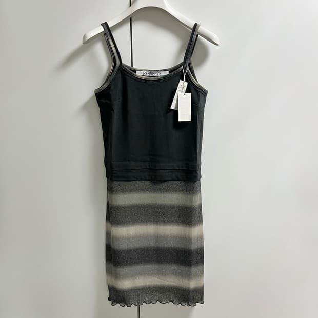 [F]퍼버즈 25ss 콤비네이션 스트랩 드레스/그레이