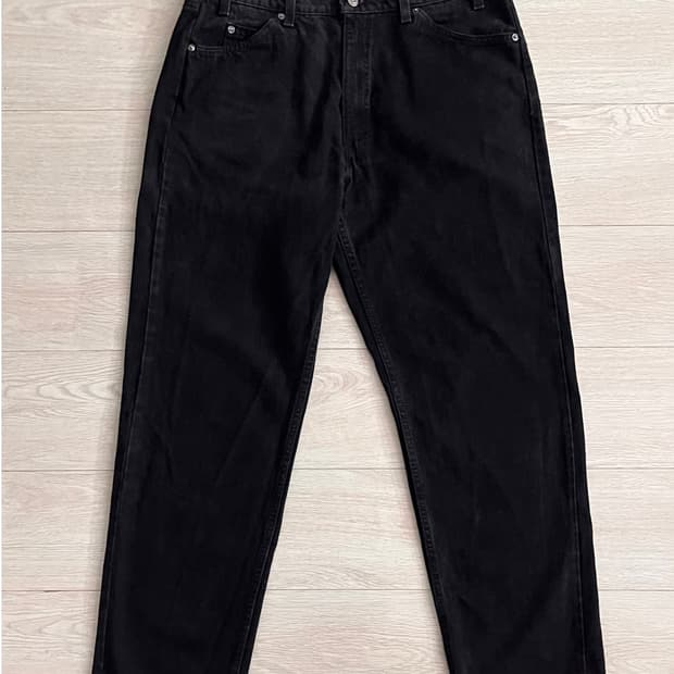 90s 리바이스 565 루즈 스트레이트 오렌지탭 블랙