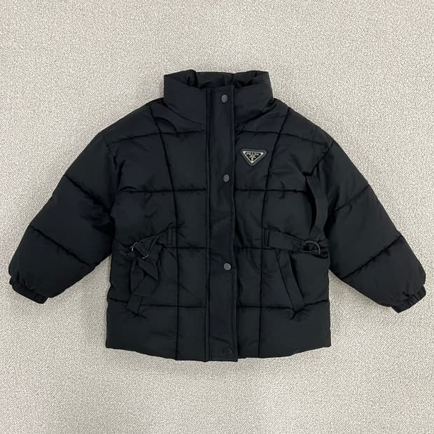 [120] 고급 삼각로고 키즈 유아동 숏패딩 블랙 자켓 0112M1