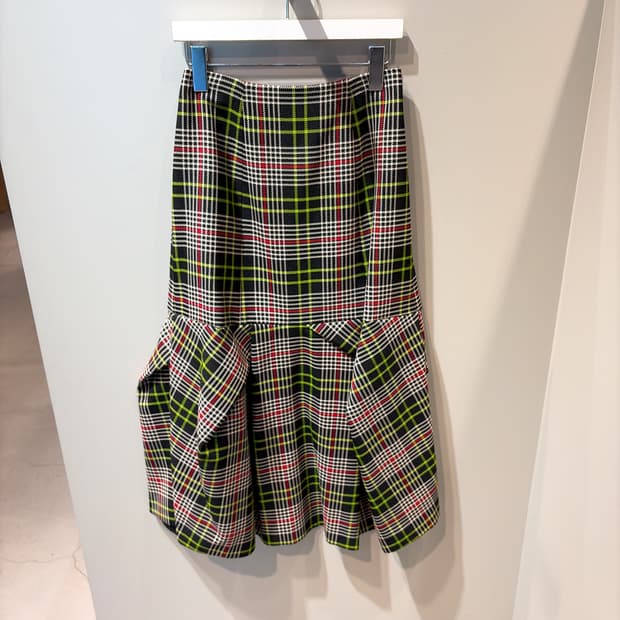 (정품/새상품) ENFOLD 엔폴드 여성 체크 플레어 스커트