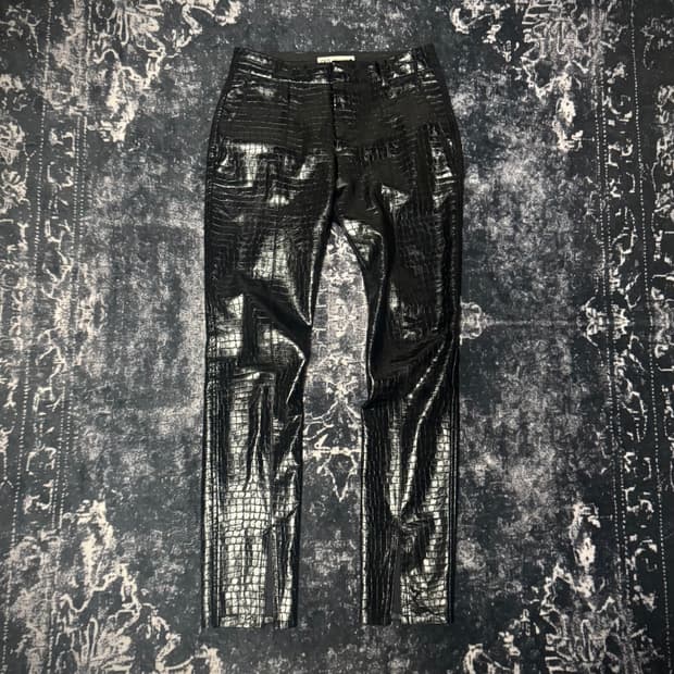 Zara Python Glossy Leather Jeans