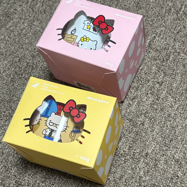 [새상품] 크로우캐년 헬로키티 머그 (핑크/옐로)