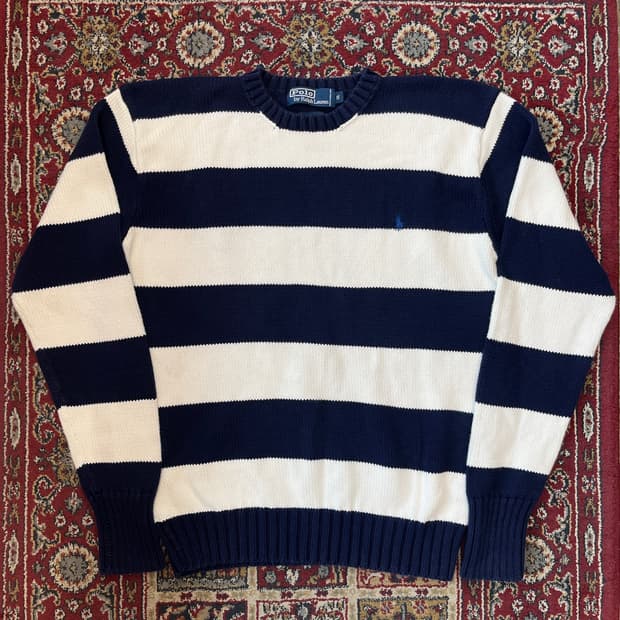 90s 폴로 랄프로렌 스트라이프 코튼 니트 [ 95 ]