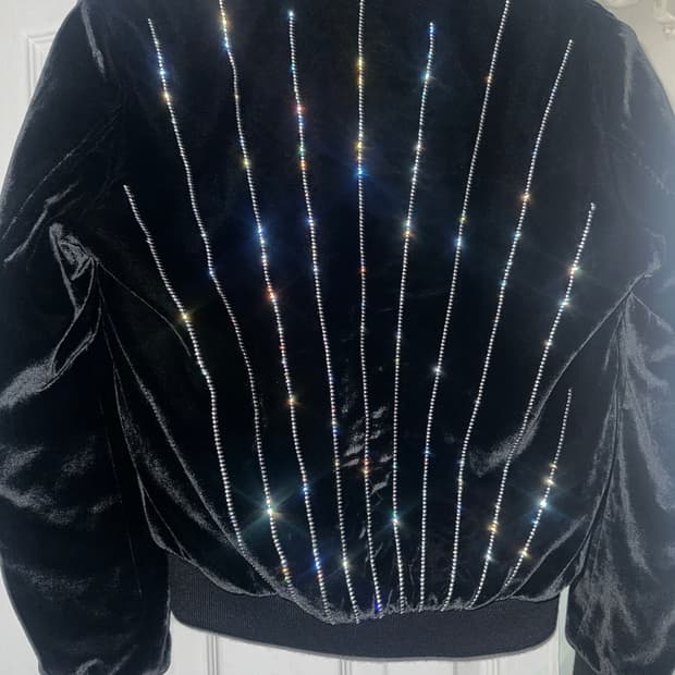 생로랑 벨벳 스왈로브스키 자켓