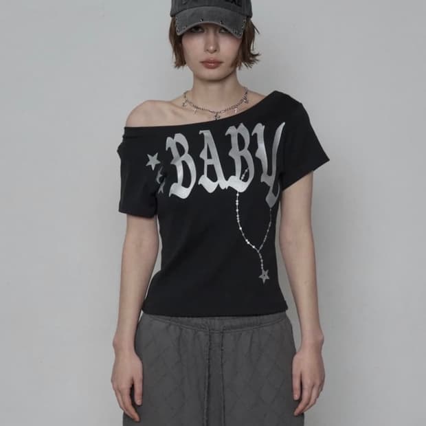 셋업이엑스이 baby 반팔 블랙