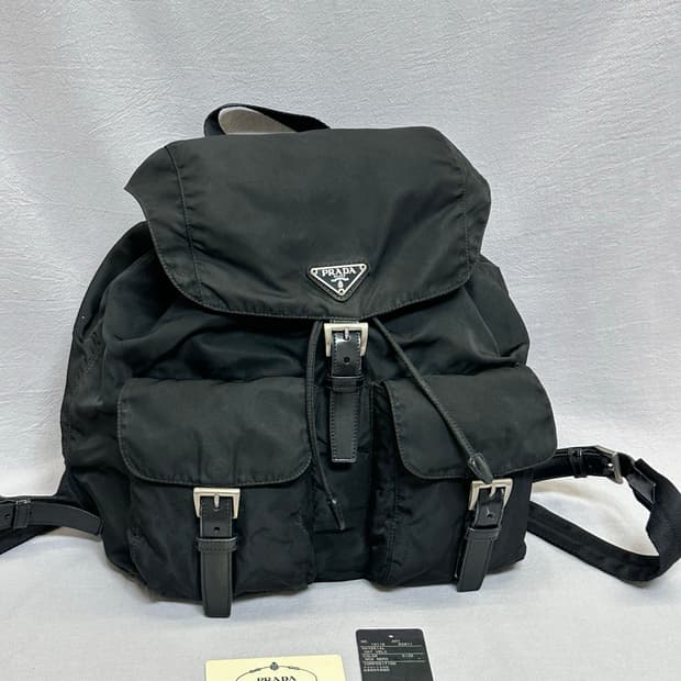 프라다 블랙 포코노 나일론 투포켓 백팩 + 개런티카드