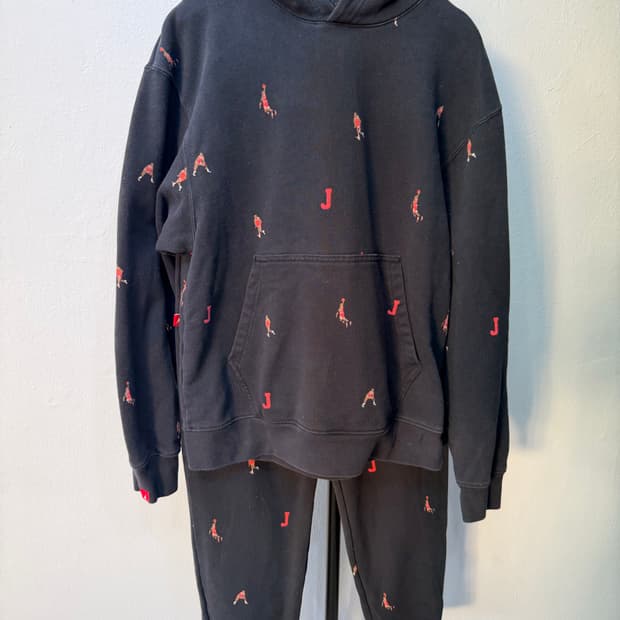 정품) 나이키 조던 올오버 프린트 후드 트레이닝 세트 M