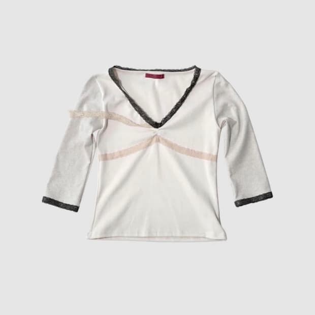 인앤양인하모니 lace top pink 레이스 탑 핑크 7부 티